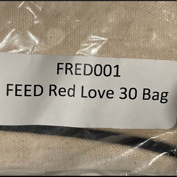 Feed Projects Red Love 30 Burlap Tote - Picture 7 of 10